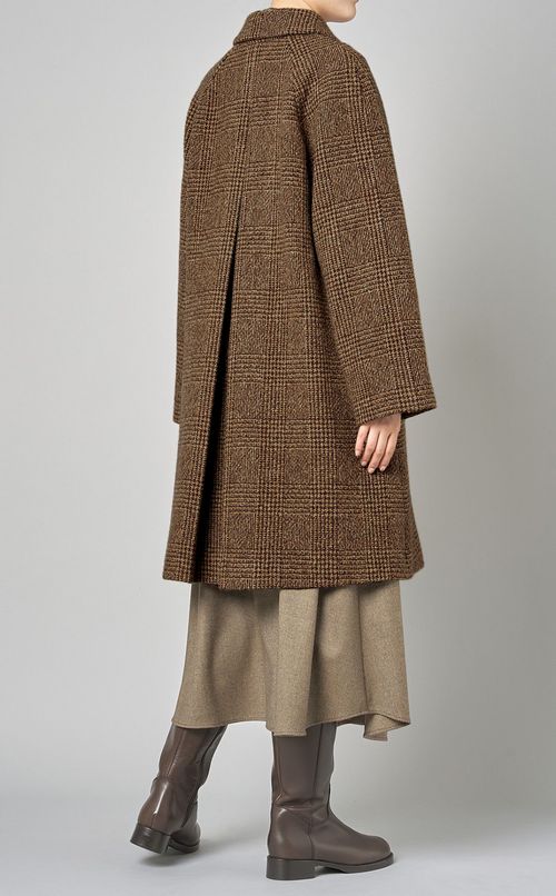 チェックツイードシングルコート