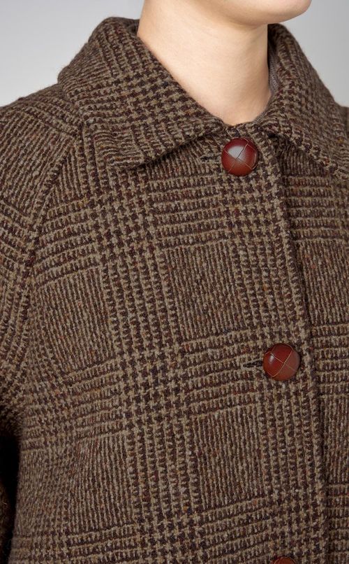 チェックツイードシングルコート